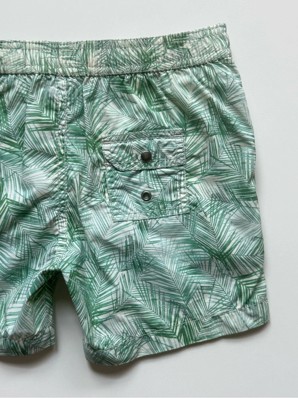 Bonpoint Boys Tropical Palm Print Swim Shorts - Size 6